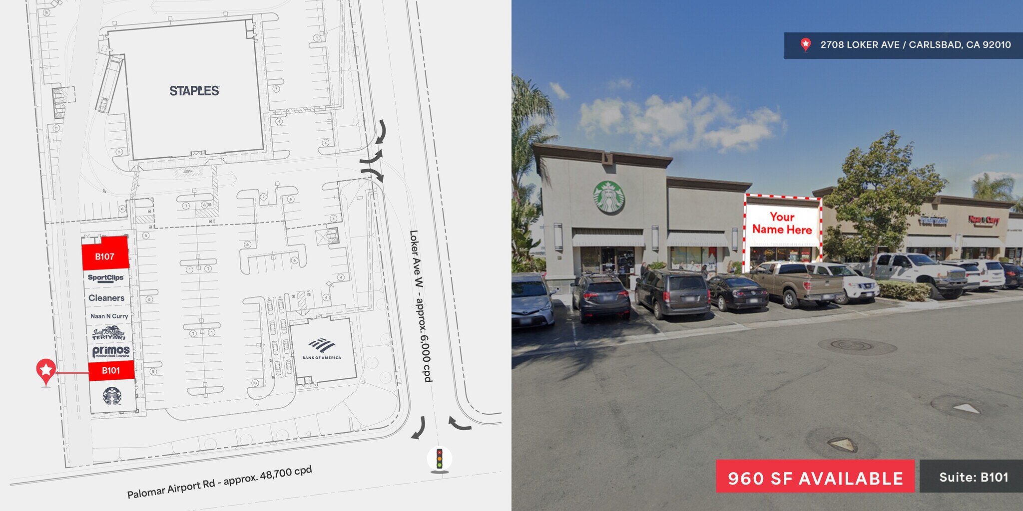 2708 Loker Ave W, Carlsbad, CA à louer Plan de site– Image 1 sur 1