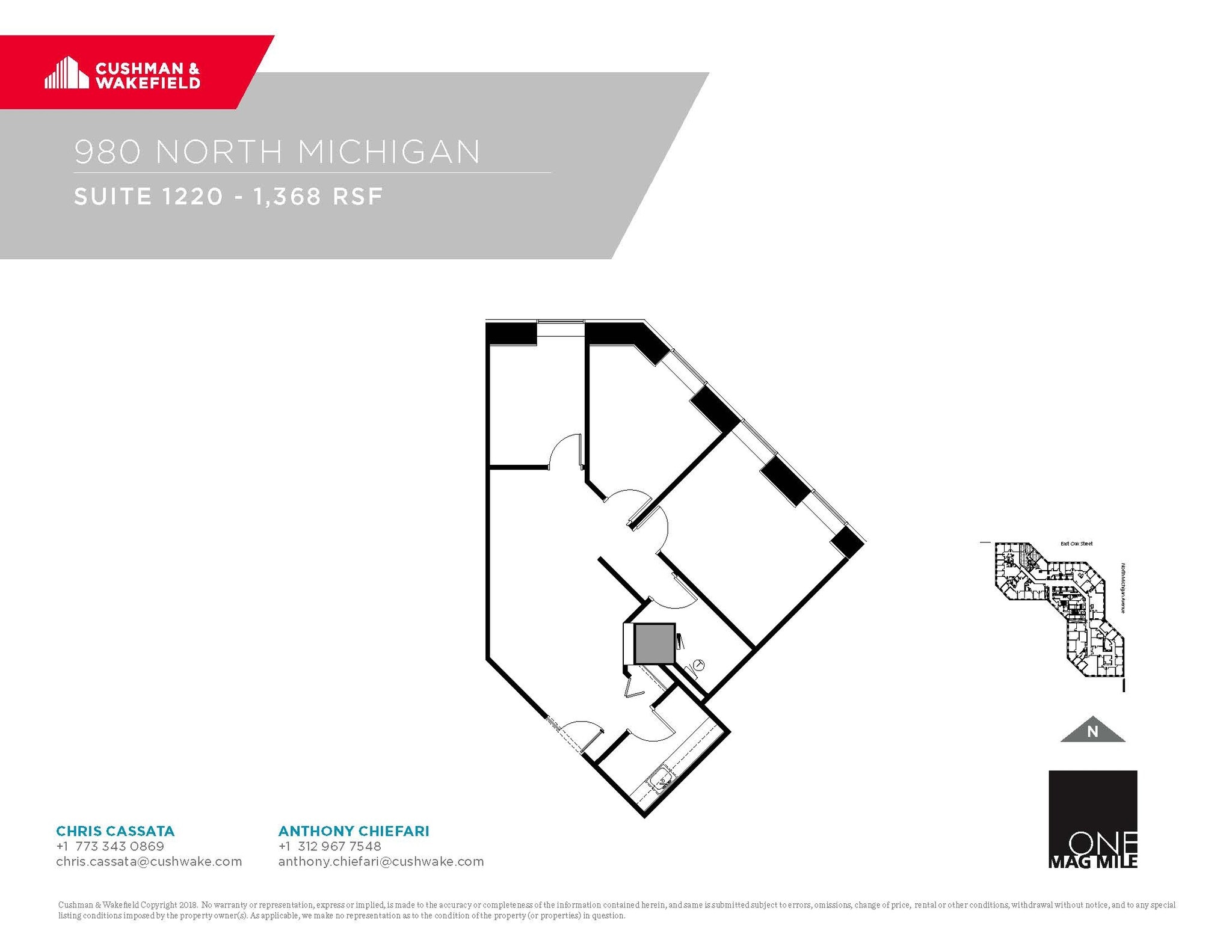 980 N Michigan Ave, Chicago, IL à louer Plan d’étage– Image 1 sur 1