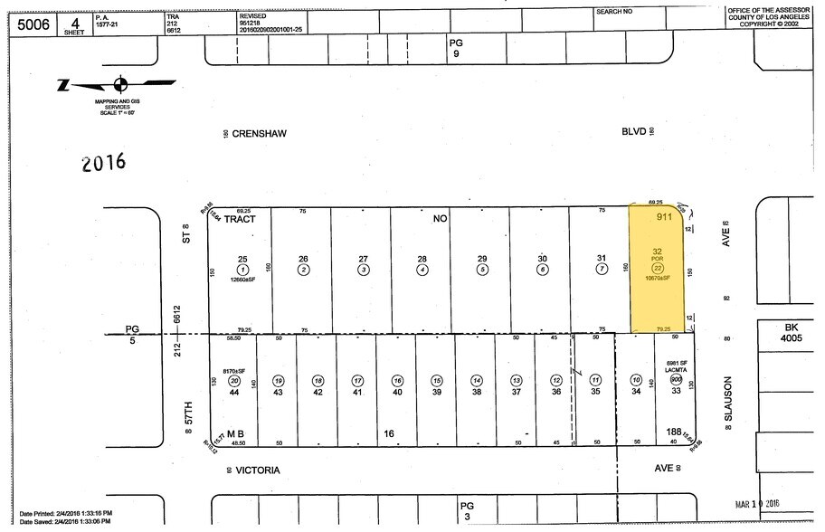 3401 W Slauson Ave, Los Angeles, CA à louer - Plan cadastral – Image 2 sur 3