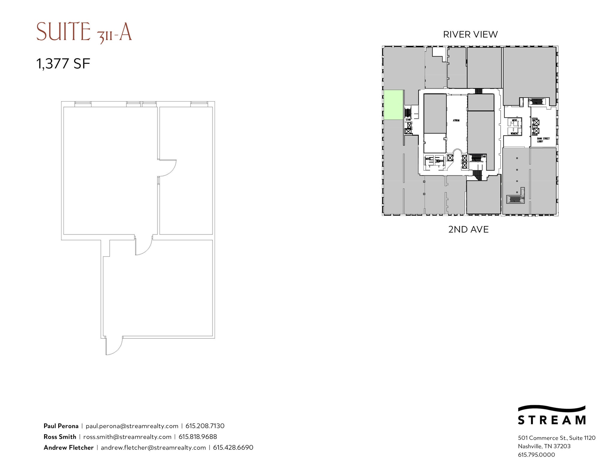 214 2nd Ave N, Nashville, TN à louer Plan d’étage– Image 1 sur 1