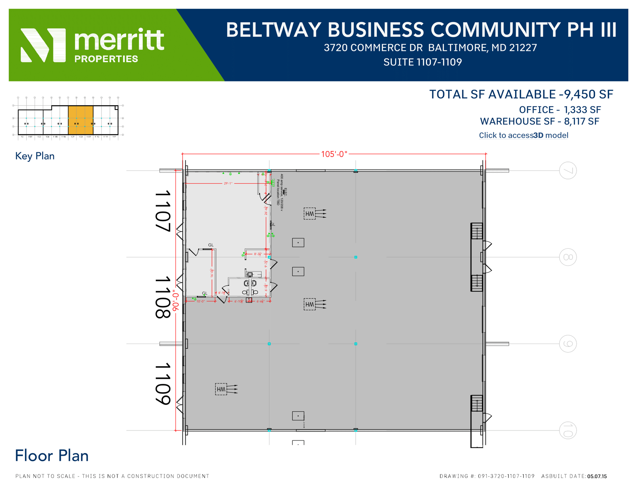 3700 Commerce Dr, Baltimore, MD à louer Plan d’étage– Image 1 sur 1