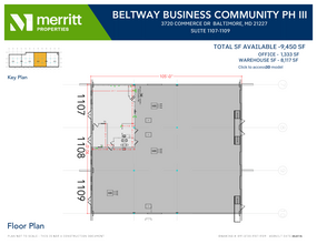 3700 Commerce Dr, Baltimore, MD à louer Plan d’étage– Image 1 sur 1