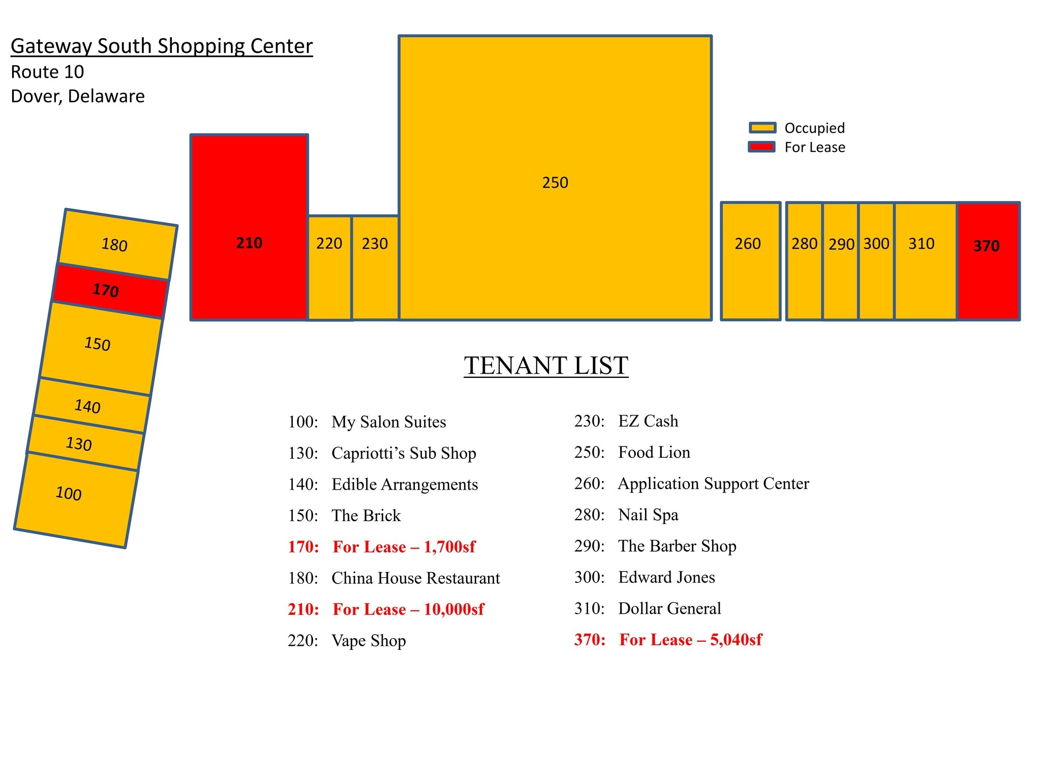 250 Gateway South Blvd, Dover, DE à louer Plan de site– Image 1 sur 3