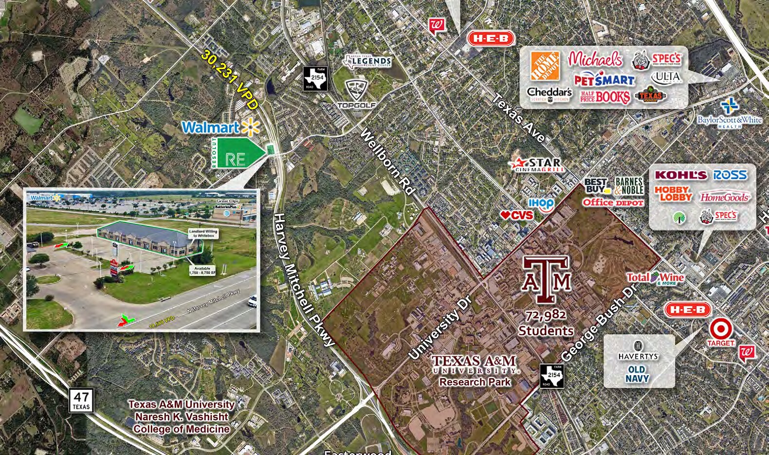 521 N Harvey Mitchell Pky, Bryan, TX à louer Photo principale– Image 1 sur 6