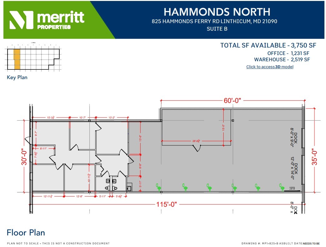 823 Hammonds Ferry Rd, Linthicum, MD à louer Plan d’étage– Image 1 sur 1