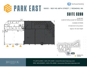 18103 NE 68th St, Redmond, WA à louer Plan d’étage– Image 1 sur 1
