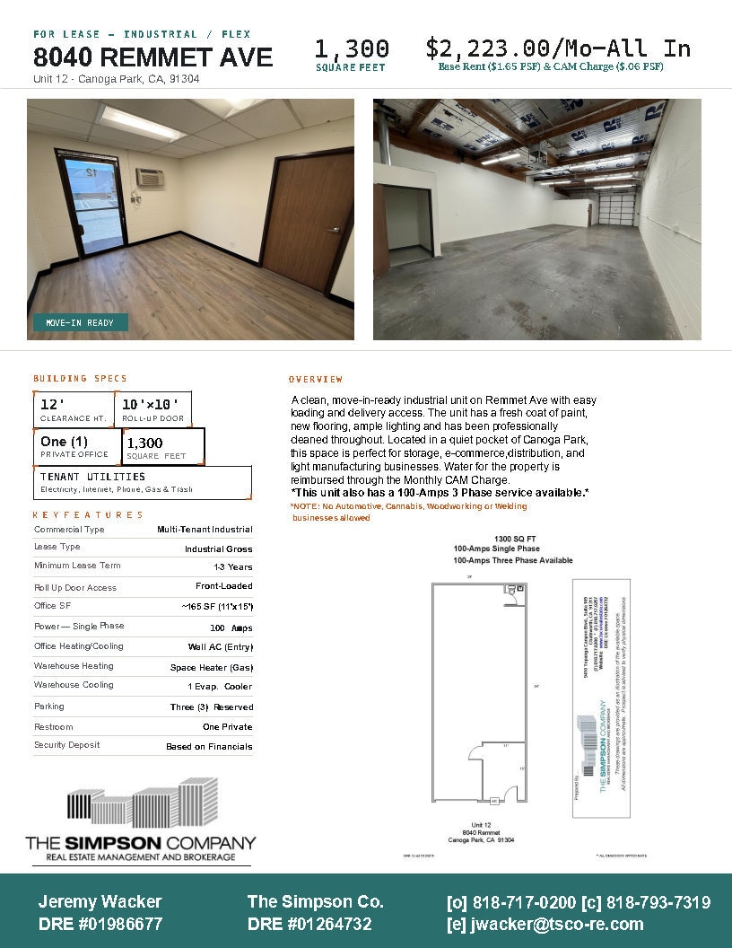 8030-8040 Remmet Ave, Canoga Park, CA à louer Photo intérieure– Image 1 sur 5