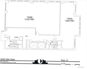 254 W 54th St, New York, NY à louer Plan d’étage– Image 2 sur 2