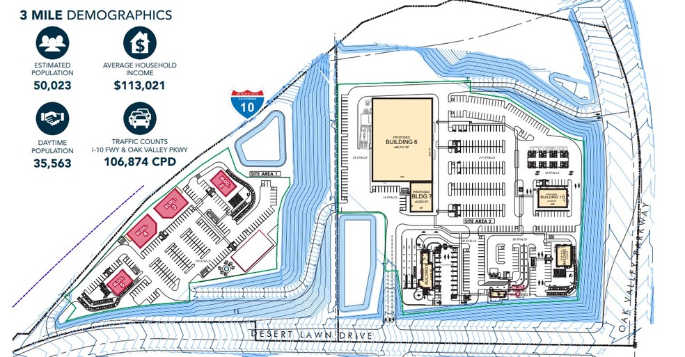 NWC Oak Valley Pkwy & I-10 Fwy, Beaumont, CA à louer - Plan de site – Image 2 sur 2