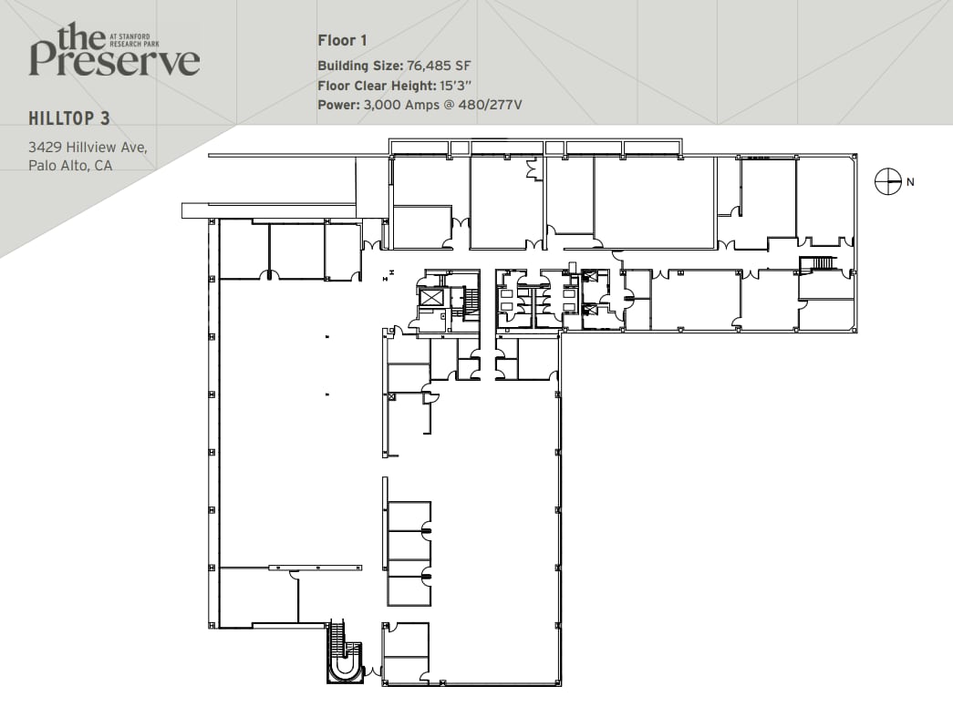 3425 Hillview Ave, Palo Alto, CA à louer Plan d’étage– Image 1 sur 3