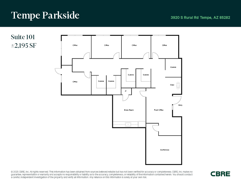 3920 S Rural Rd, Tempe, AZ à vendre Plan d’étage– Image 1 sur 1