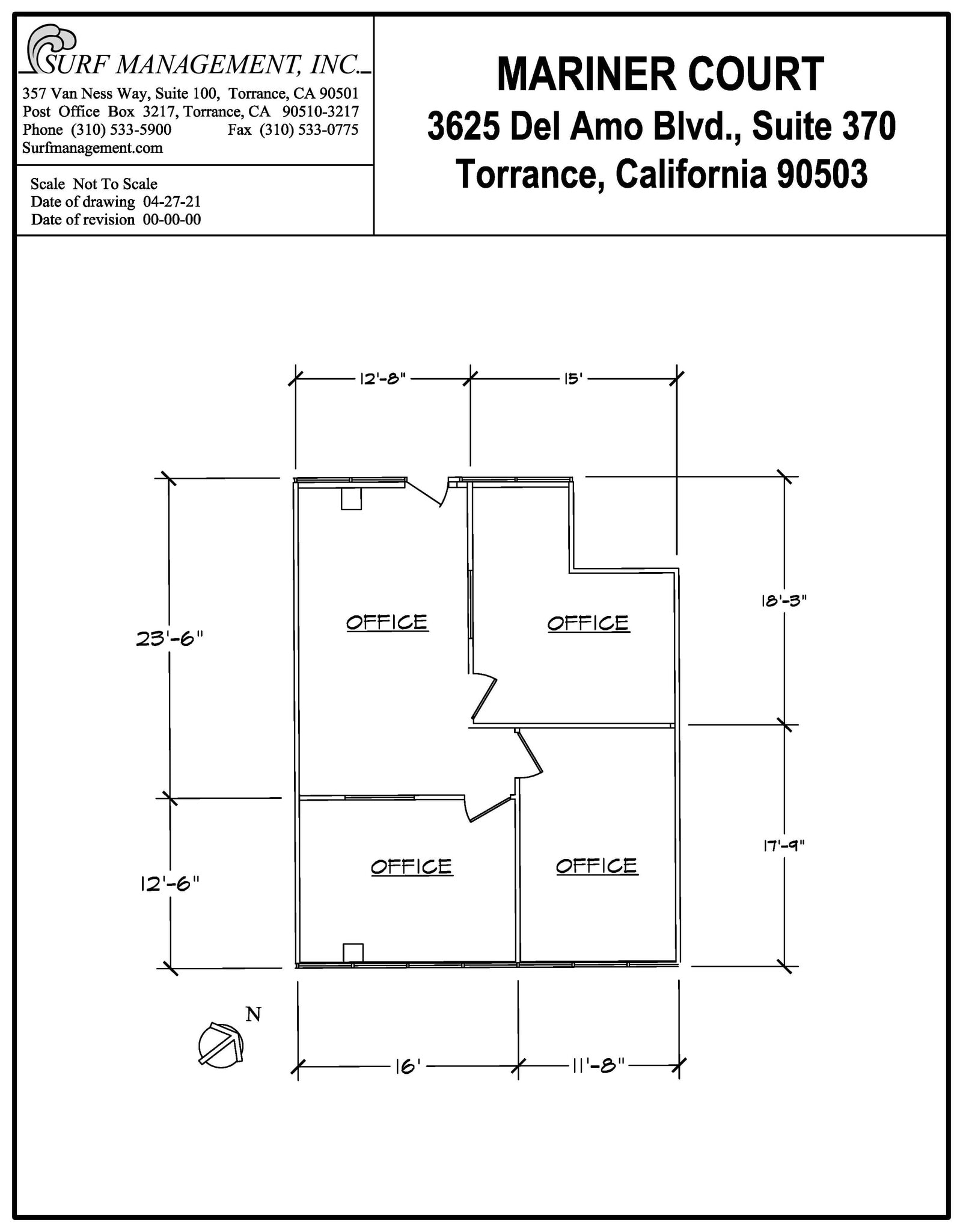 3625 Del Amo Blvd, Torrance, CA à louer Plan d’étage– Image 1 sur 1