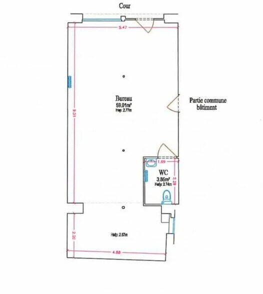 Local commercial dans Paris à louer - Plan d’étage – Image 2 sur 2