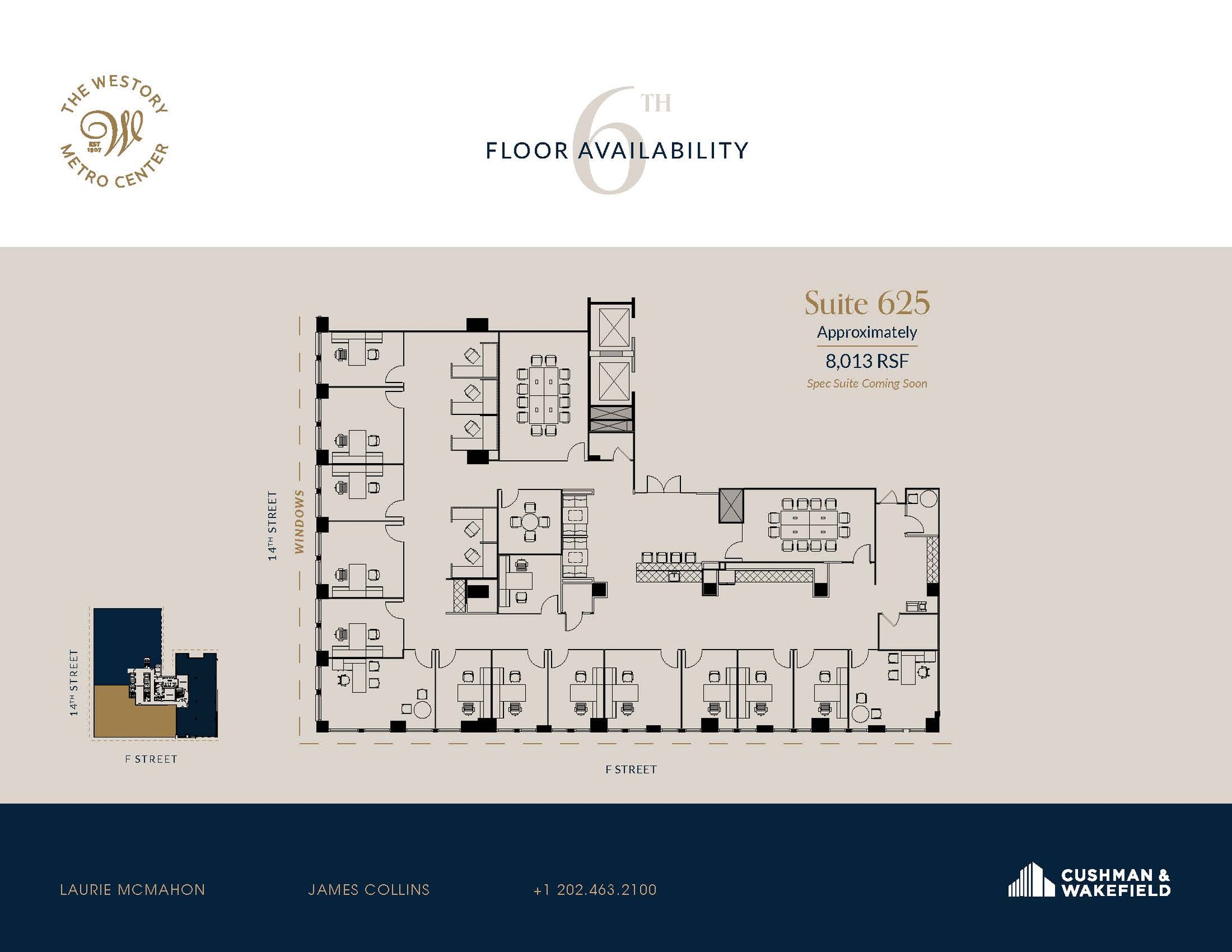 607 14th St NW, Washington, DC à louer Plan d’étage– Image 1 sur 4