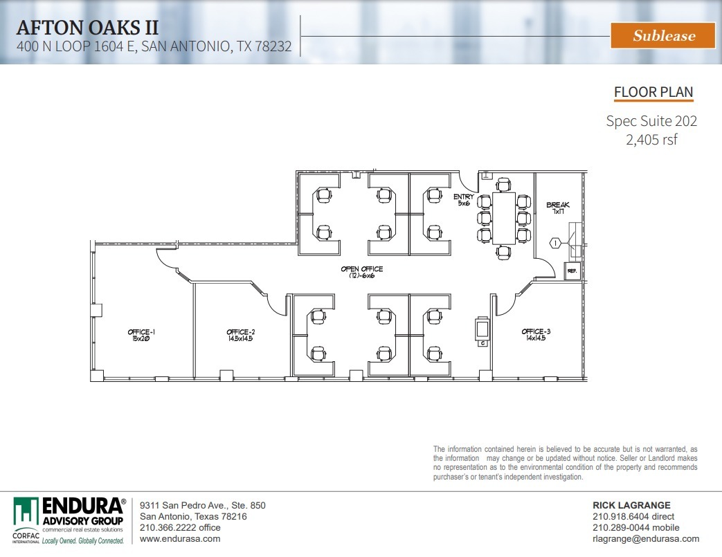 400 N Loop 1604 E, San Antonio, TX à louer Plan d’étage– Image 1 sur 1