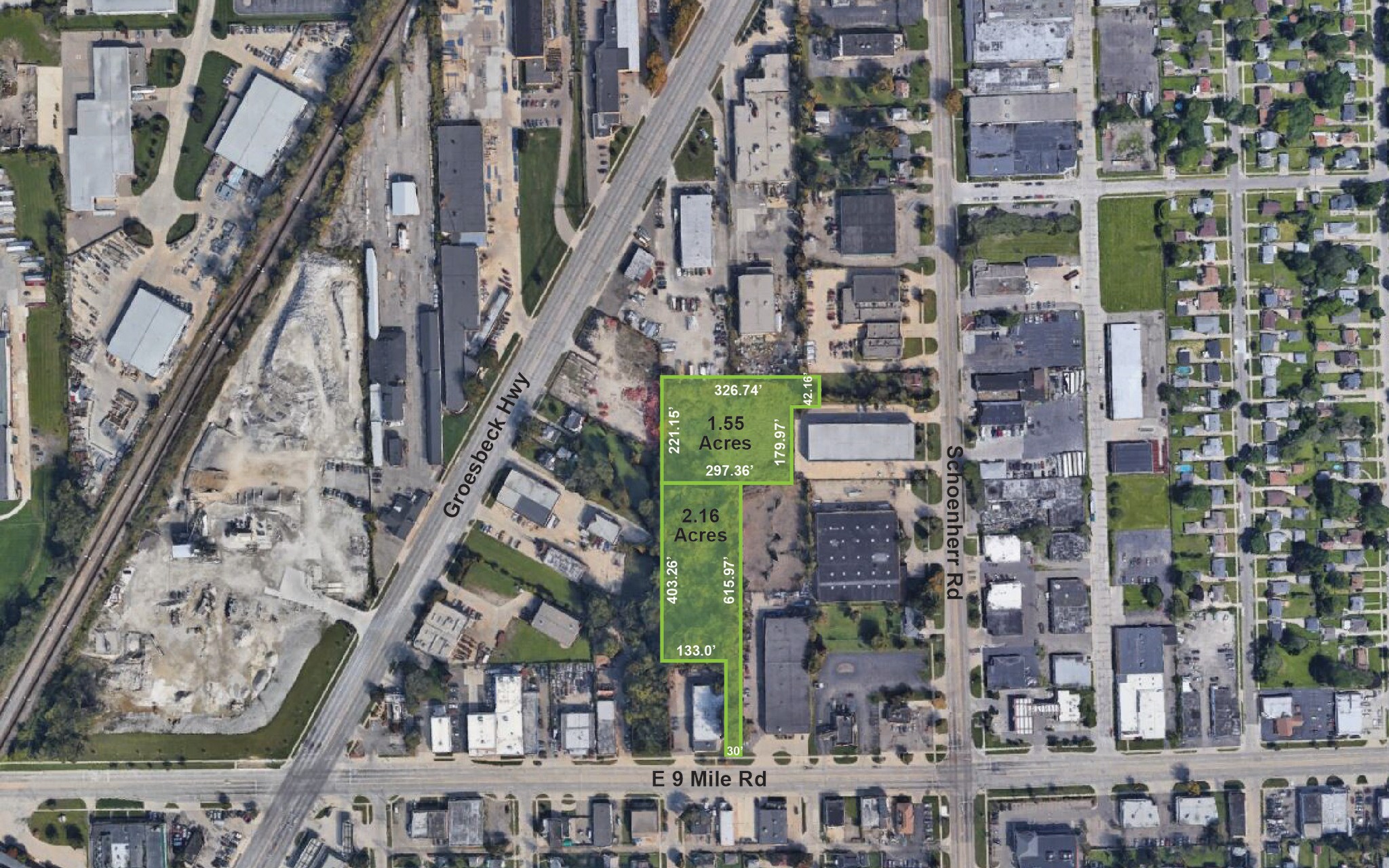 3.71 Acres Zoned M-2 portefeuille de 2 biens à vendre sur LoopNet.fr Aérien– Image 1 sur 3