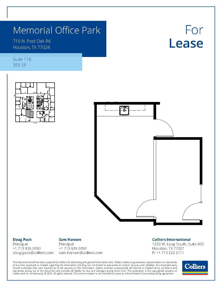 710 N Post Oak Rd, Houston, TX à louer Plan d’étage– Image 1 sur 1
