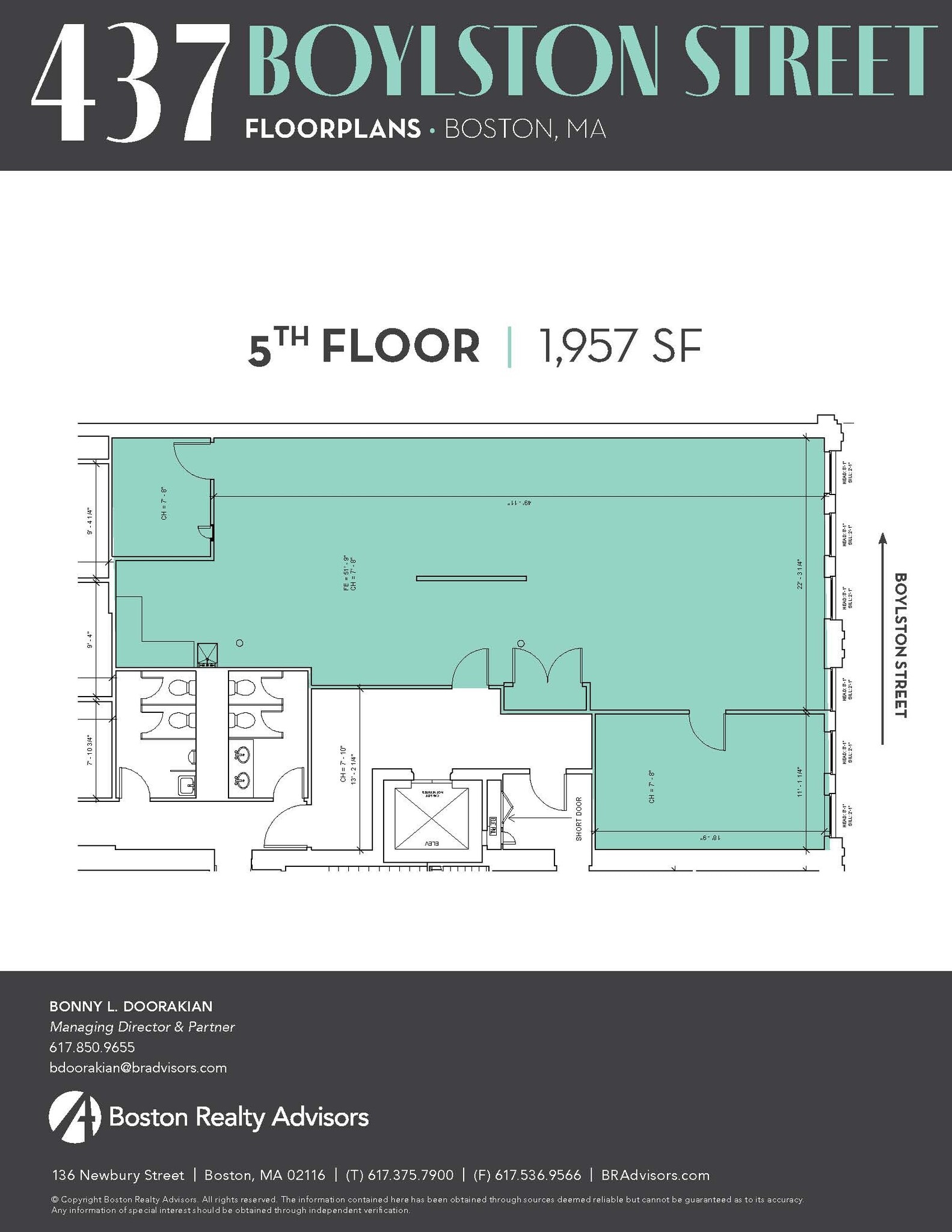437 Boylston St, Boston, MA à louer Plan d’étage– Image 1 sur 1