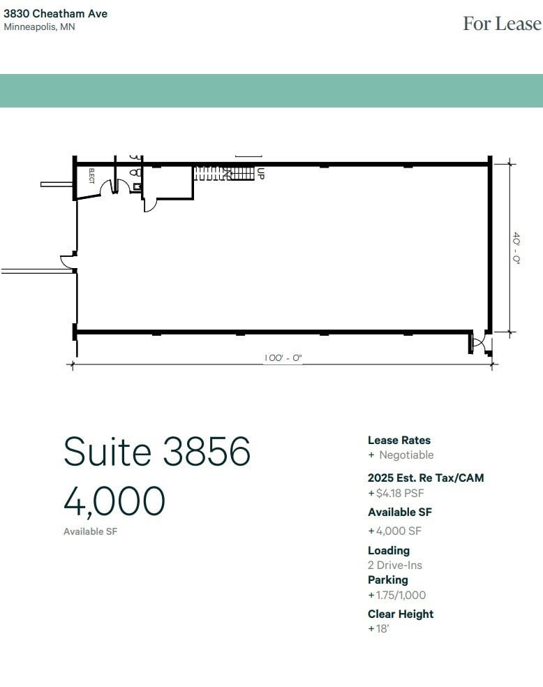 3830 Cheatham Ave, Minneapolis, MN à louer Plan d’étage– Image 1 sur 1
