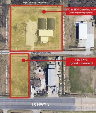 Plus de détails pour 2100/2112 Carolina Ave & TBD TX-3, League City, TX - Industriel/Logistique à vendre