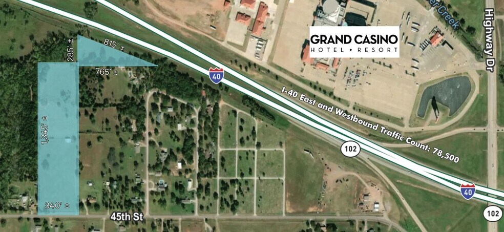 I-40 Between Hwy-102 & Stevens Rd, Shawnee, OK à vendre - Photo principale – Image 1 sur 2