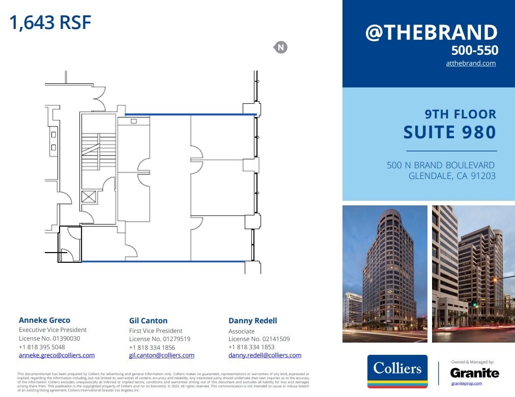 500-550 N Brand Blvd, Glendale, CA à louer Plan d’étage– Image 1 sur 1