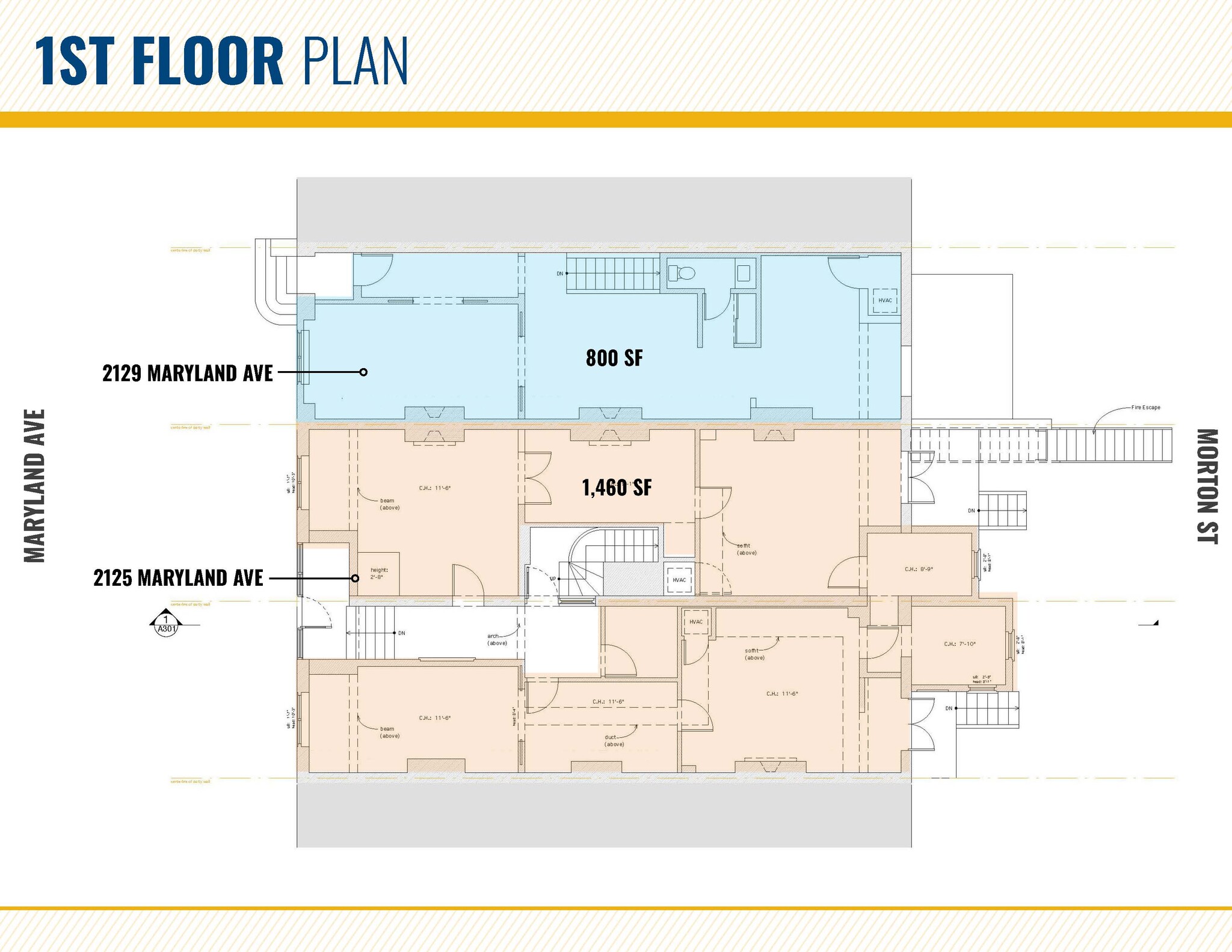 2125-2129 Maryland Ave, Baltimore, MD à louer Plan d’étage– Image 1 sur 1