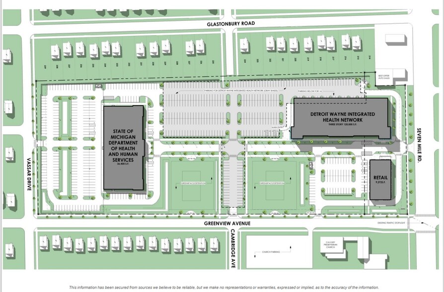 18520 W 7 Mile Rd, Detroit, MI à louer - Plan de site – Image 3 sur 3