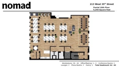 213 W 35th St, New York, NY à louer Plan d’étage– Image 1 sur 10