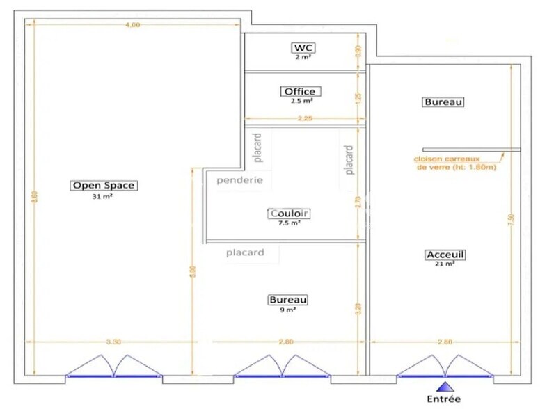 Quai Des Chartrons, Bordeaux à louer - Plan d’étage – Image 3 sur 3