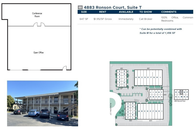 4883 Ronson Ct, San Diego, CA à louer Plan d’étage– Image 1 sur 2