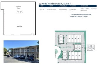 4883 Ronson Ct, San Diego, CA à louer Plan d’étage– Image 1 sur 2