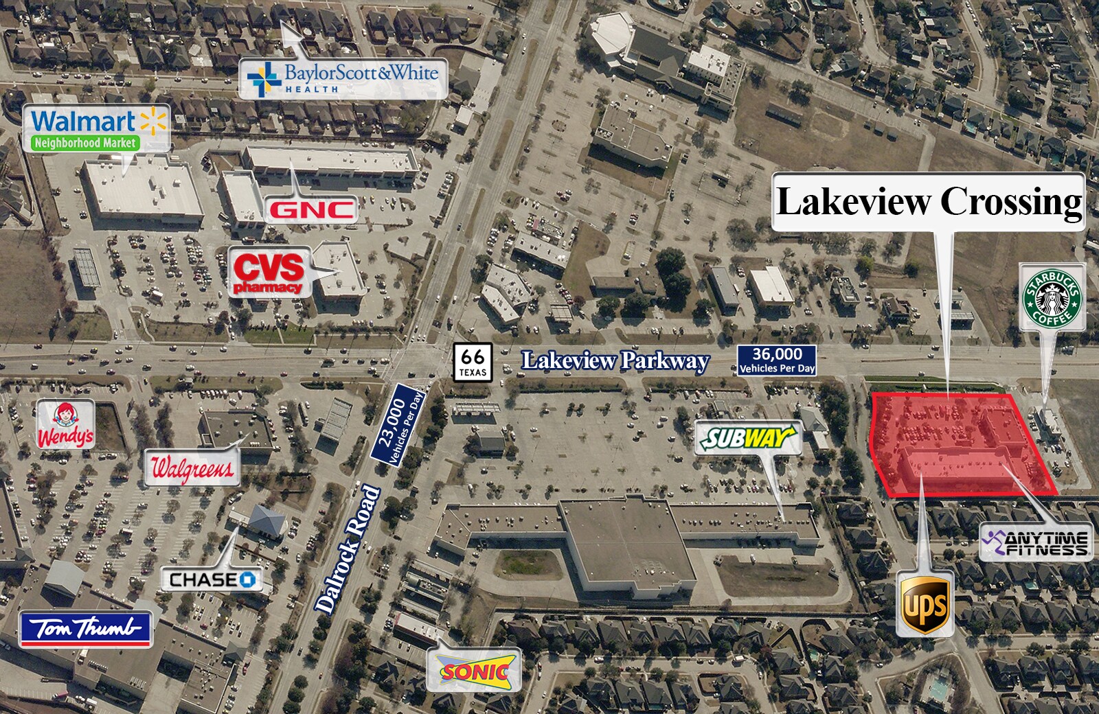 8301 Lakeview Pky, Rowlett, TX à louer Aérien– Image 1 sur 3