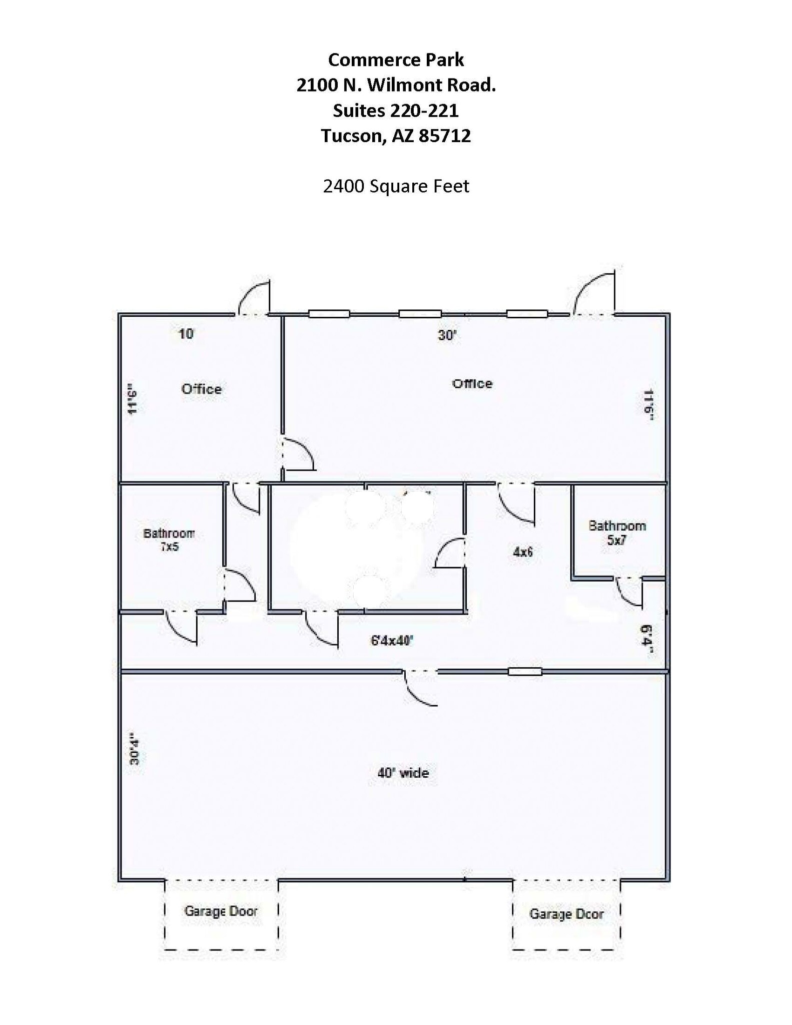 2100 N Wilmot Rd, Tucson, AZ à louer Plan d’étage– Image 1 sur 5