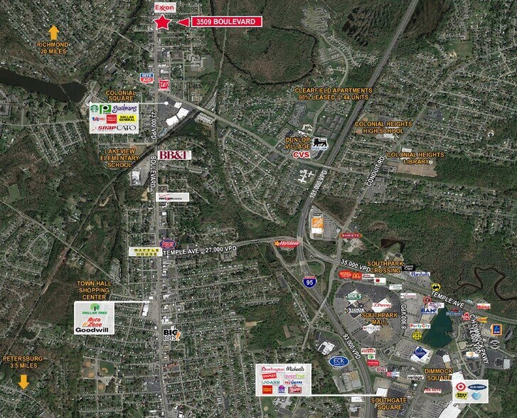 3509 Boulevard, Colonial Heights, VA à louer - Aérien – Image 2 sur 8