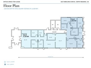 645 Tamalpais Dr, Corte Madera, CA à louer Plan d’étage– Image 1 sur 1