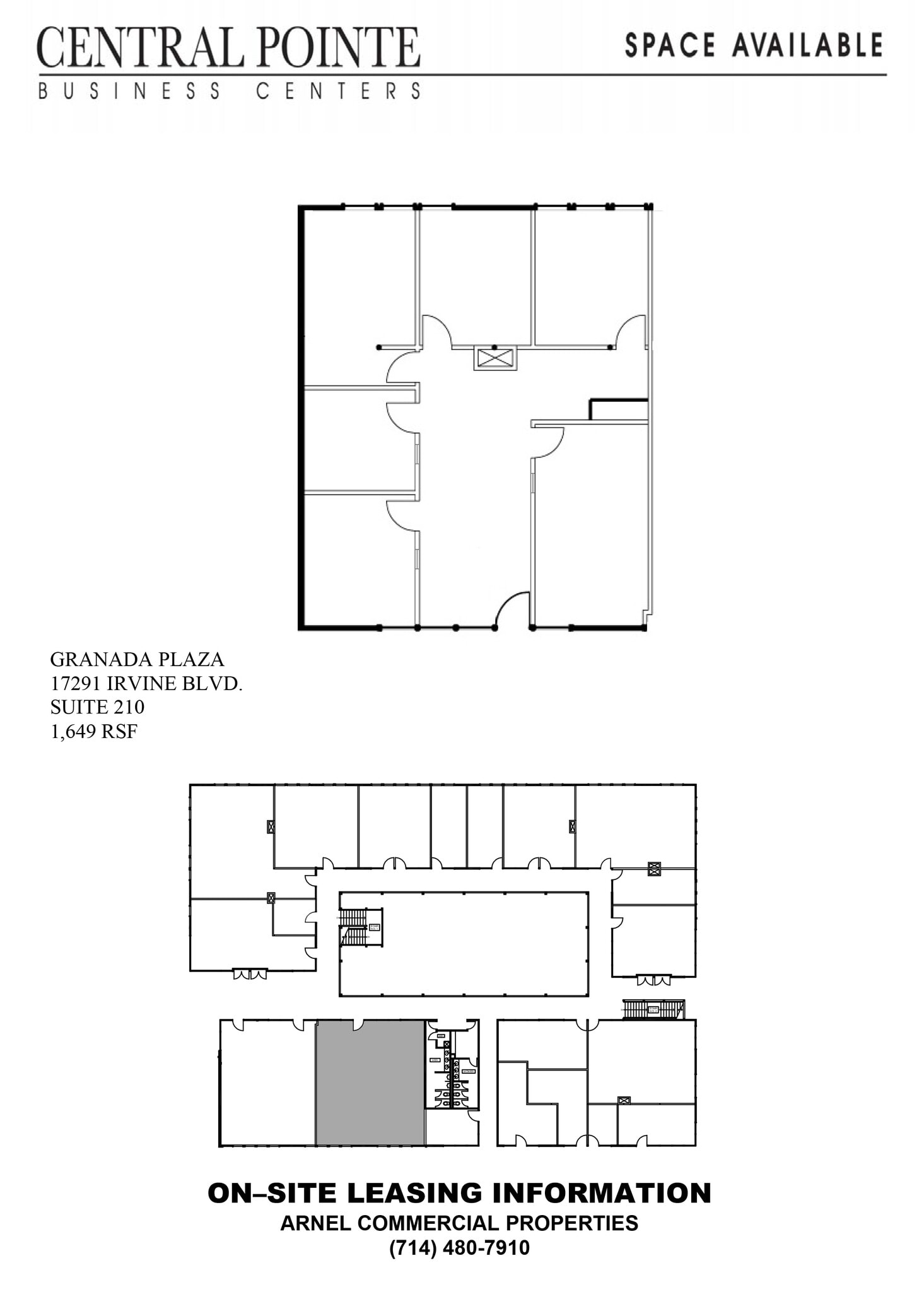 17291 Irvine Blvd, Tustin, CA à louer Plan d’étage– Image 1 sur 1