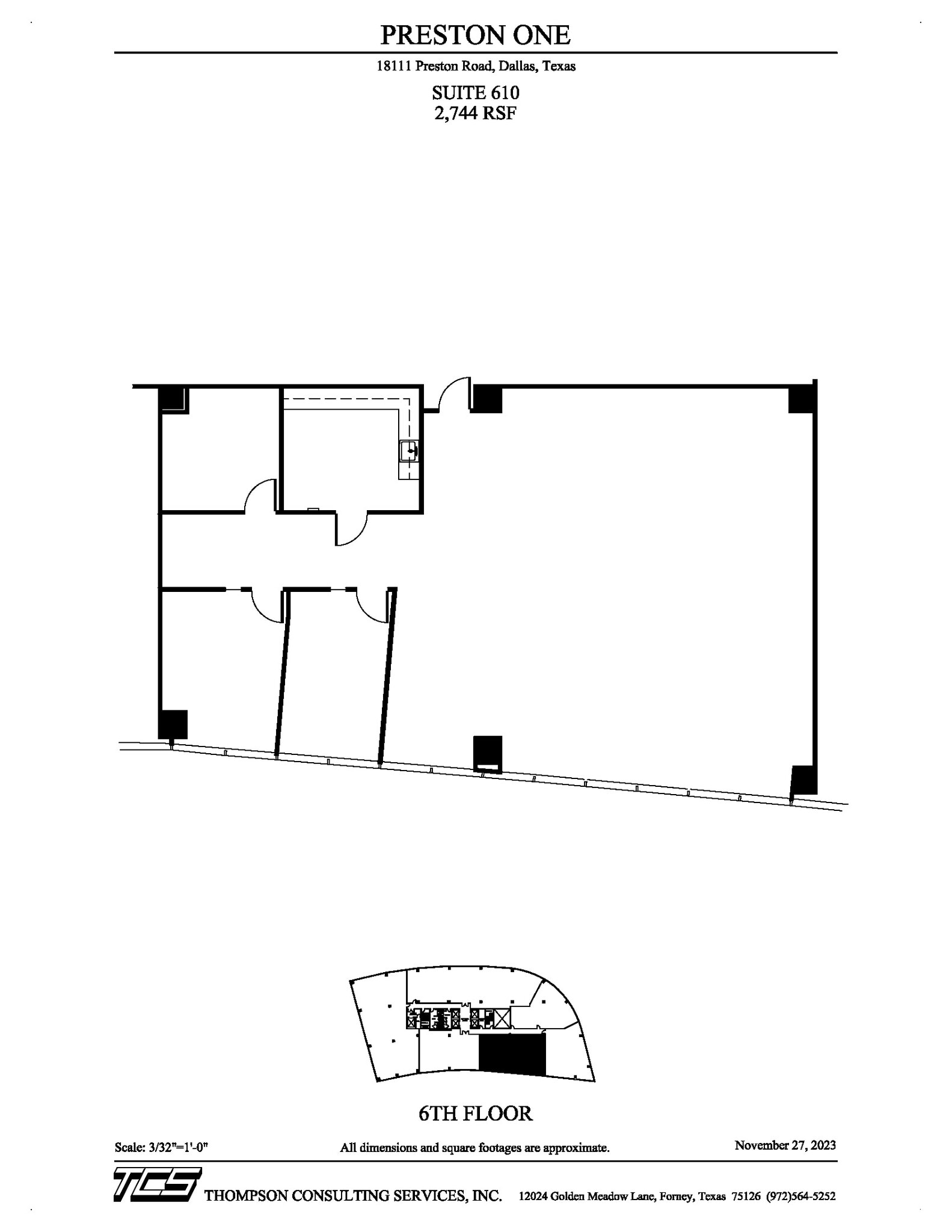 18111 Preston Rd, Dallas, TX à louer Plan d’étage– Image 1 sur 3