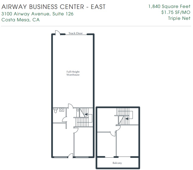 3100 Airway Ave, Costa Mesa, CA à louer Plan d’étage– Image 1 sur 1