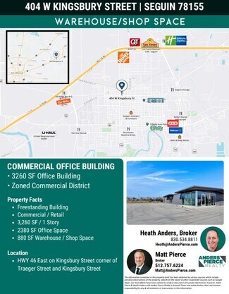 Plus de détails pour 404 W Kingsbury St, Seguin, TX - Local commercial à vendre