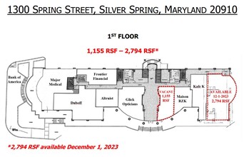 1300 Spring St, Silver Spring, MD à louer Plan d’étage– Image 1 sur 1