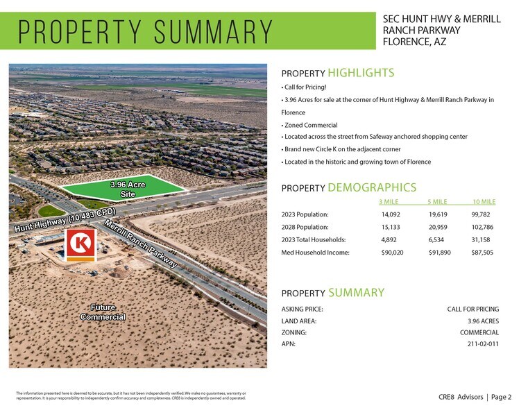 SEC Hunt Hwy & Merrill Ranch Parkway, Florence, AZ à vendre - Photo de l’immeuble – Image 2 sur 6