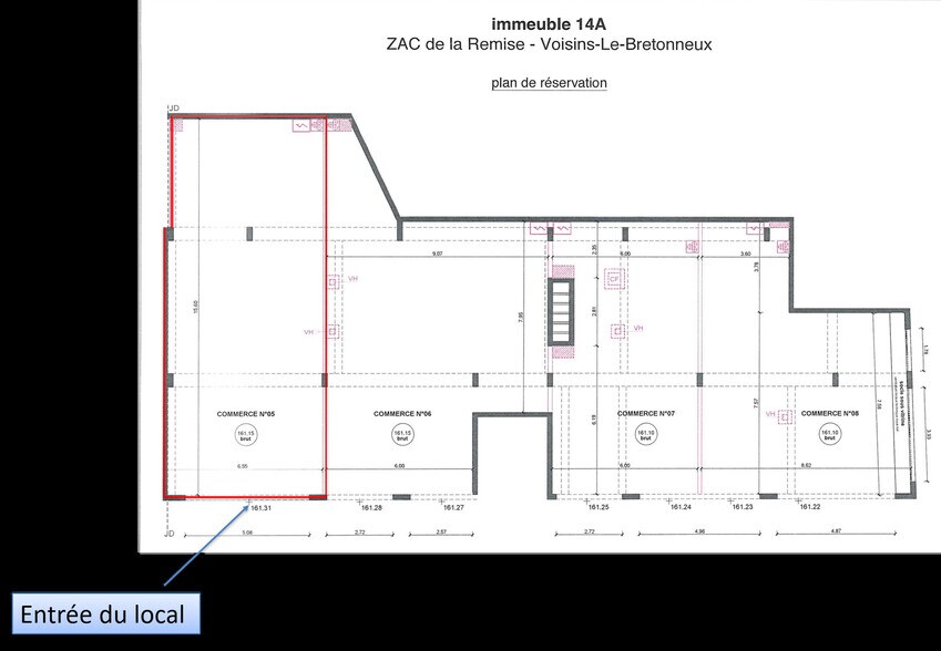 Local commercial dans VOISINS-LE-BRETONNEUX à louer - Plan d’étage – Image 3 sur 4