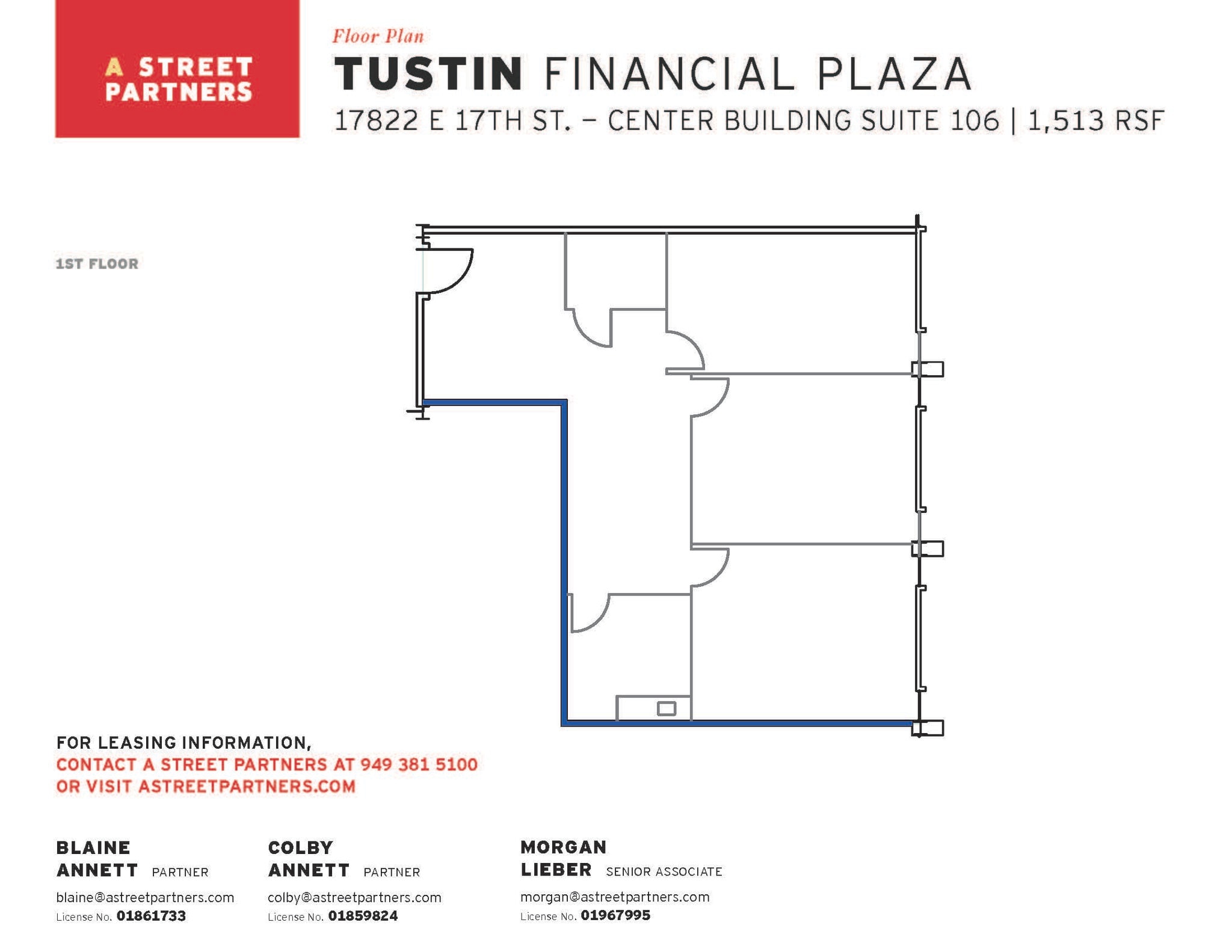 17852 E 17th St, Tustin, CA à louer Plan d’étage– Image 1 sur 1