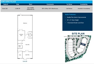 8295 Aero Pl, San Diego, CA à louer Plan d’étage– Image 1 sur 2