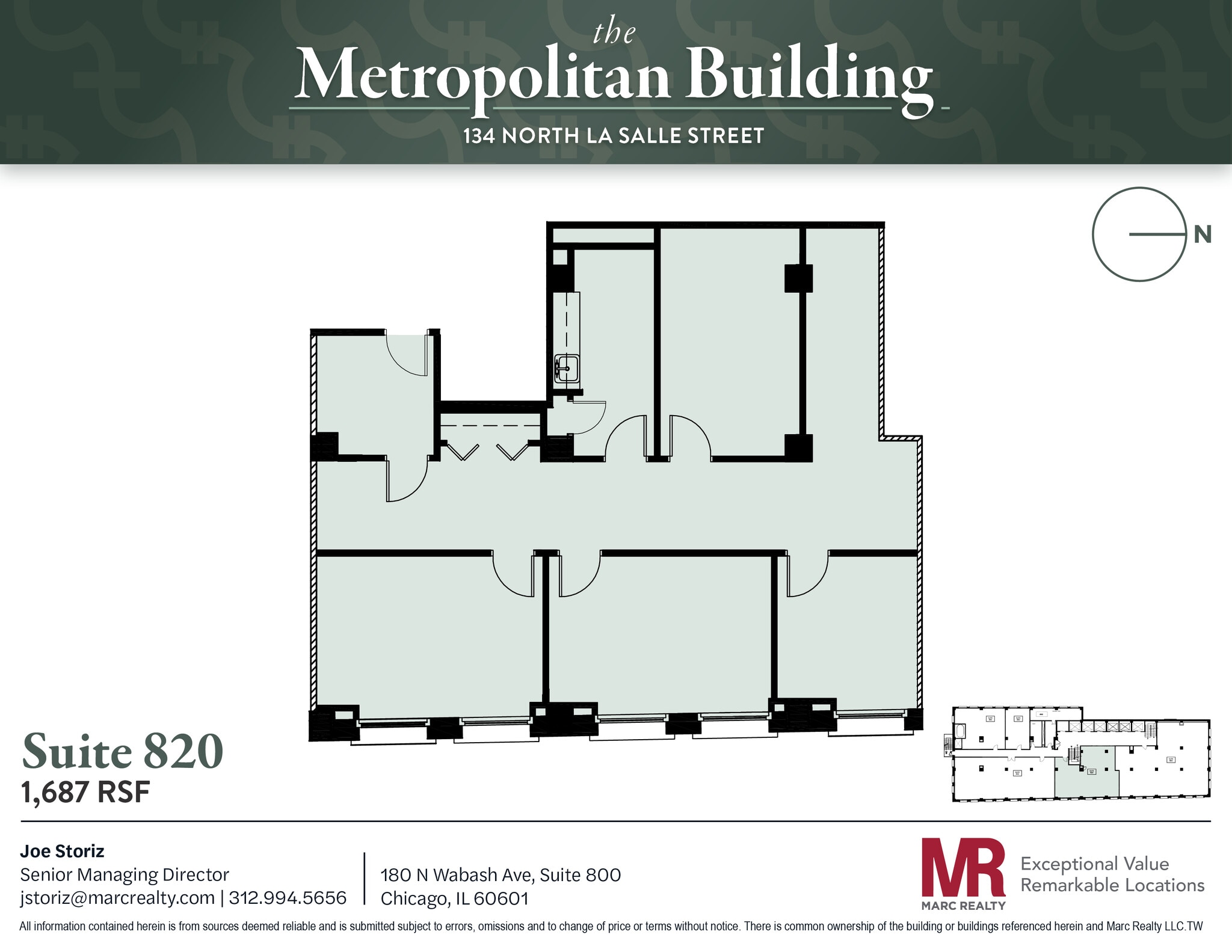 134 N LaSalle St, Chicago, IL à louer Plan d’étage– Image 1 sur 1