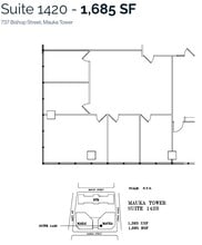 733 Bishop St, Honolulu, HI à louer Plan d’étage– Image 1 sur 1