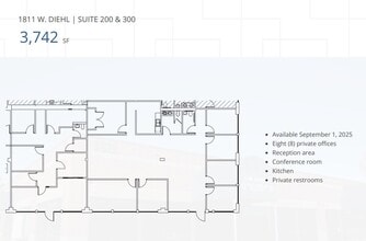 1811-1815 W Diehl Rd, Naperville, IL à louer Plan d’étage– Image 2 sur 2