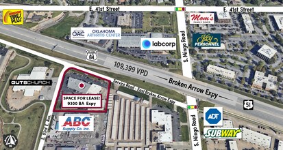 9300-9322 E Broken Arrow Expressway, Tulsa, OK - Vue aérienne vue de carte
