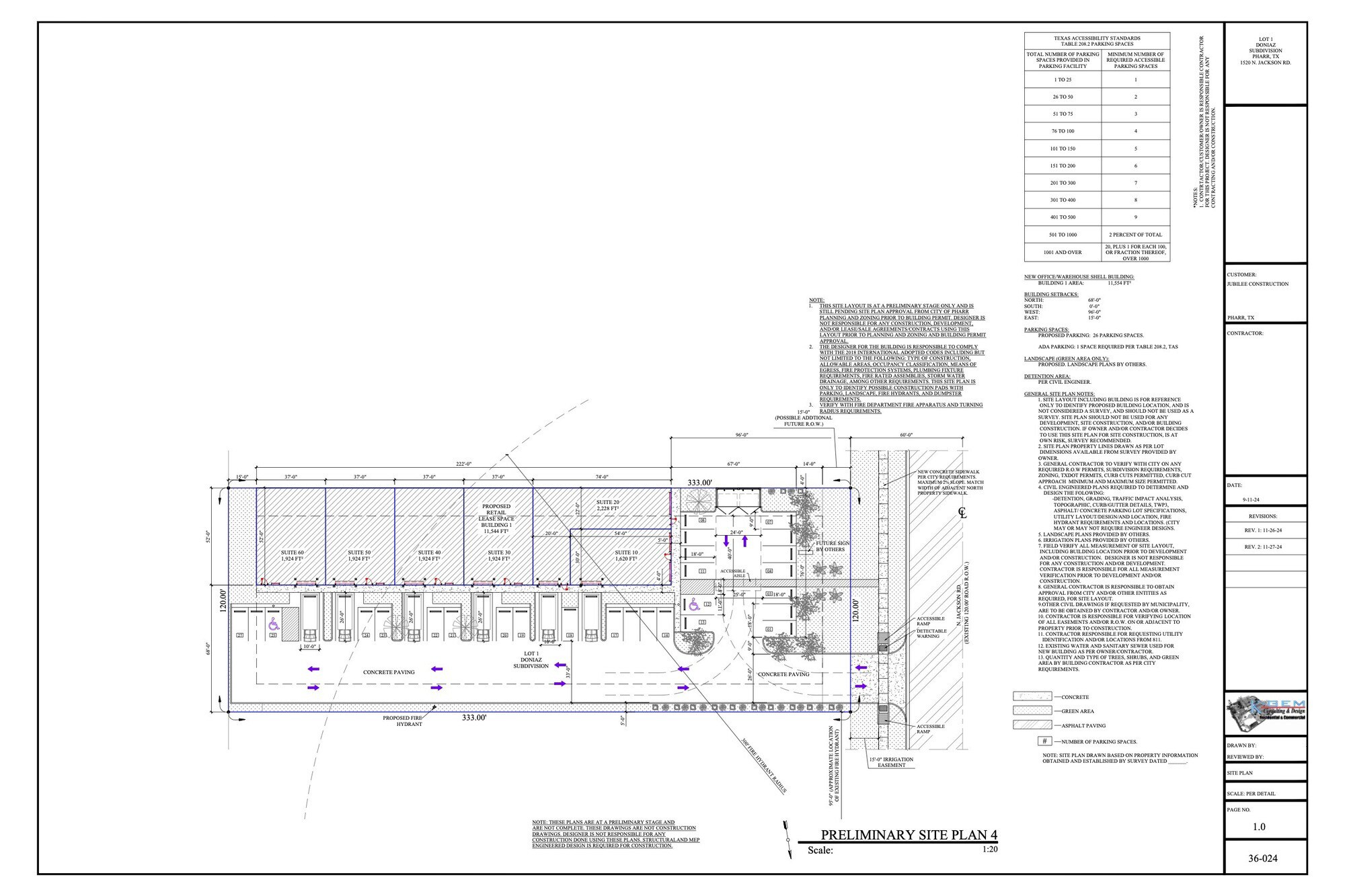 1520 N. Jackson Rd, Pharr, TX à louer Plan de site– Image 1 sur 3